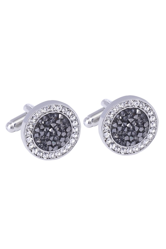 BirthDay Gifts for Women,Round Diamond Inlaid Crystal Agate Cufflink Rench Shirt Sleeve Nail
