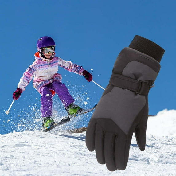 Tejiojio Christmas Matching Toddler Girls Boys Snow Gloves Kids Ski Winter Gloves Waterproof Windproof Children Warm Gloves