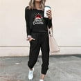 thumbnail image 1 of Tejiojio Christmas Womens Workout Sets Print Long Sleeve Sport Pullover Leisure Crop Tops + Pants Set, 1 of 5