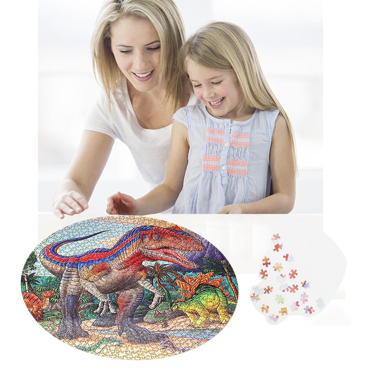 Tejiojio Clearance 1000Pc Difficult Puzzles Dinosaur With Colorful