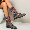 thumbnail image 1 of Tejiojio Clearance Autumn And Winter Boots Low Heel Lace Round Toe Ladies Short Boots, 1 of 9
