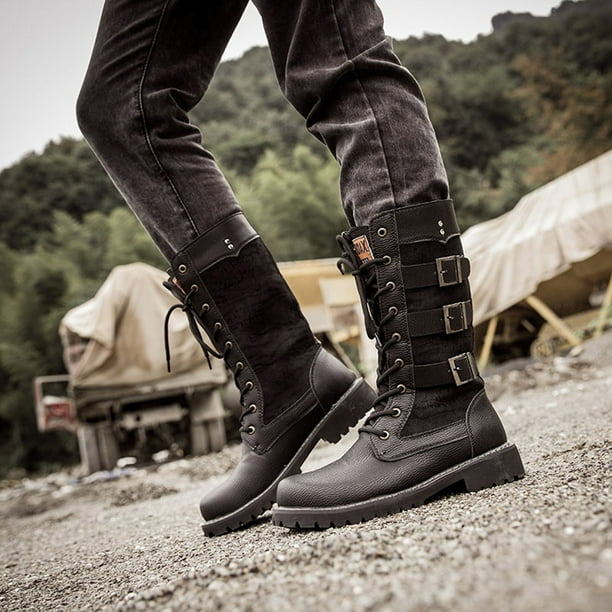 Tejiojio Clearance Fashion Hasp Lacing Thick-soled Large Size Boots Men Autumn Platform Locomotive Wind Leather Boots - Walmart Business Supplies Tejiojio Clearance Fashion Hasp Lacing Thick-soled Large Size Boots Men Autumn Platform Locomotive Wind Leather Boots - Walmart Business Supplies