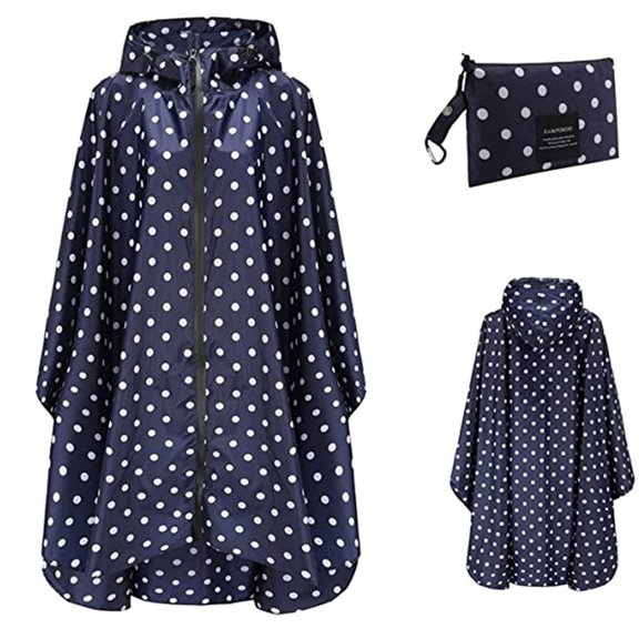 Tejiojio Fashion Women Rain Jacket Coat Printing Hooded For Adults With Pockets Tops