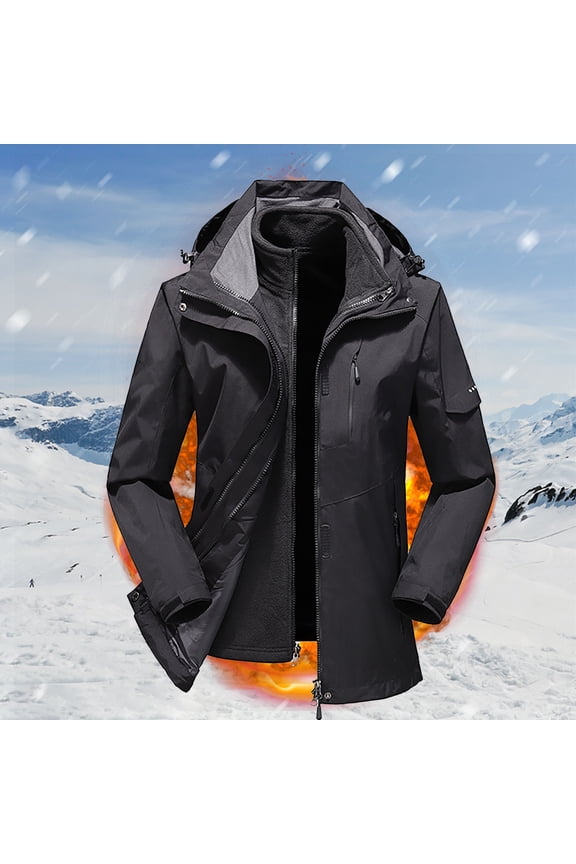 Clearance Jackets Unisex Casual Hooded Zipper Thicken Mountaineering Clothing Windproof Waterproof Breathable Ski Suit Jacket Coats