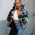 thumbnail image 1 of Tejiojio Jackets Unisex Long Sleeve Glossy Camouflage Bread Down Jacket Zipper Pockets Coat, 1 of 9