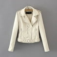 thumbnail image 1 of Tejiojio Clearance Jackets Women Ladies Lapel Motor Jacket Coat Zip Biker Short Punk Cropped Tops, 1 of 4