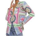 thumbnail image 1 of Tejiojio Clearance Jackets Women's Loose Casual Fashion Printed Long Sleeve Lapel Jacket Suit Coat, 1 of 7