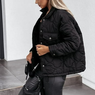 Tejiojio Clearance Jackets Womens Fashion Ladies Casual Solid Turn-down Neck Button Jacket Casual Coat Outwear