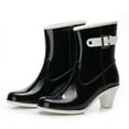 thumbnail image 1 of Tejiojio Punk Style Mid Snow Boots Women's Non-Slip Rain Boots High Heel Water Shoes, 1 of 5