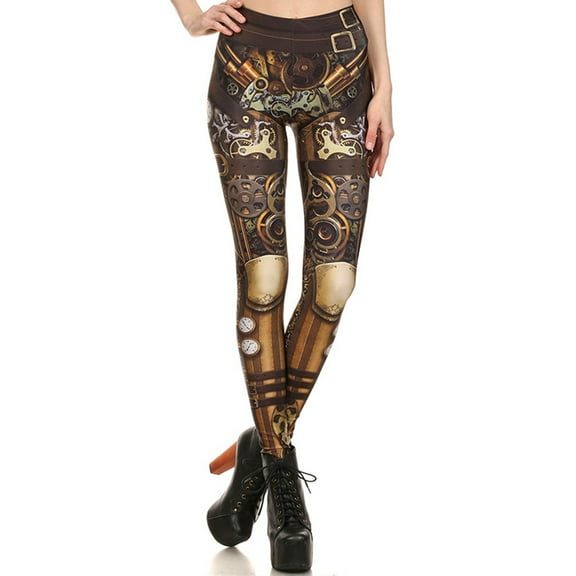 Tejiojio Clearance Vintage Renaissance Outfits Women Steampunk Retro Leggings Comic Cosplay Print Gothic Strerchy Skinny Pants