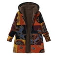 thumbnail image 1 of Tejiojio Clearance Vintage Renaissance Outfits Womens Winter Warm Outwear Floral Print Hooded Pockets Oversize, 1 of 7