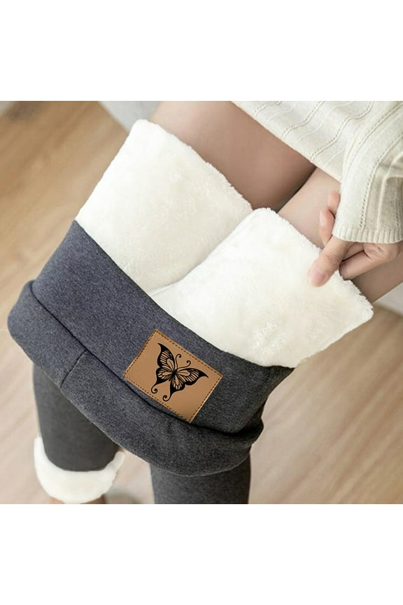 Winter Sherpa Fleece Lined Leggings Warm Pants Keep Long Printed High Waist Pants Thermal Pants