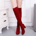 thumbnail image 1 of Tejiojio Clearance Winter Warm Women's Rivets Zipper Hoof Heels Riding Horse Funny Mid Calf Boots, 1 of 7