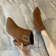thumbnail image 1 of Tejiojio Women Boots Retro Thick Heel High Heel Shoes Boots Plus Size Zipper Boots, 1 of 7