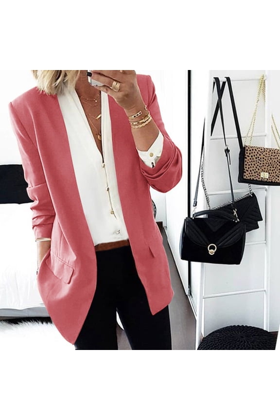 Clearance Women Lapel Cape Cloak Long Coat Blazers Ladies Casual Office Suit Outwear