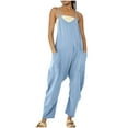 thumbnail image 1 of Tejiojio Clearance Women One-Piece Jumpsuits Overalls Denim Jeans Bib Trousers Long Pants Dungarees, 1 of 6
