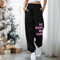 thumbnail image 1 of Tejiojio Clearance Women Solid Print Sweatpants High Waist Workout Wide Leg Pants Pocket Trousers Sporty Athletic Fit Jogger Pants, 1 of 7