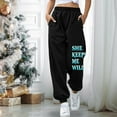 thumbnail image 1 of Tejiojio Clearance Women Solid Print Sweatpants High Waist Workout Wide Leg Pants Pocket Trousers Sporty Athletic Fit Jogger Pants, 1 of 7