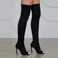 thumbnail image 1 of Tejiojio Clearance Women's Over The Knee Thigh High Chunky Heel Boots Long Stretch Funny Fall Winter Boots, 1 of 5