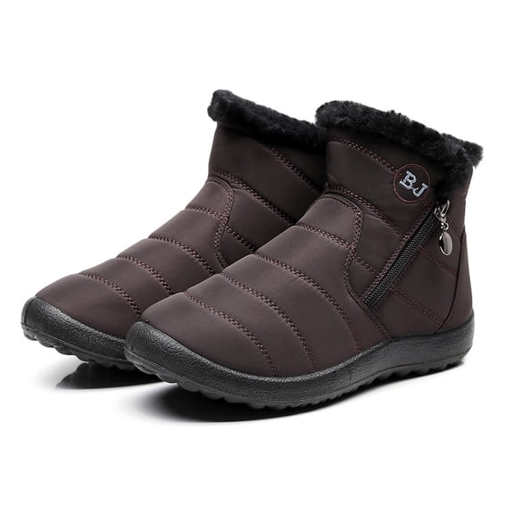 Tejiojio Clearance Women's Winter Warm Waterproof Cotton Shoes Nylon Snow Ankle Short Boots Botas