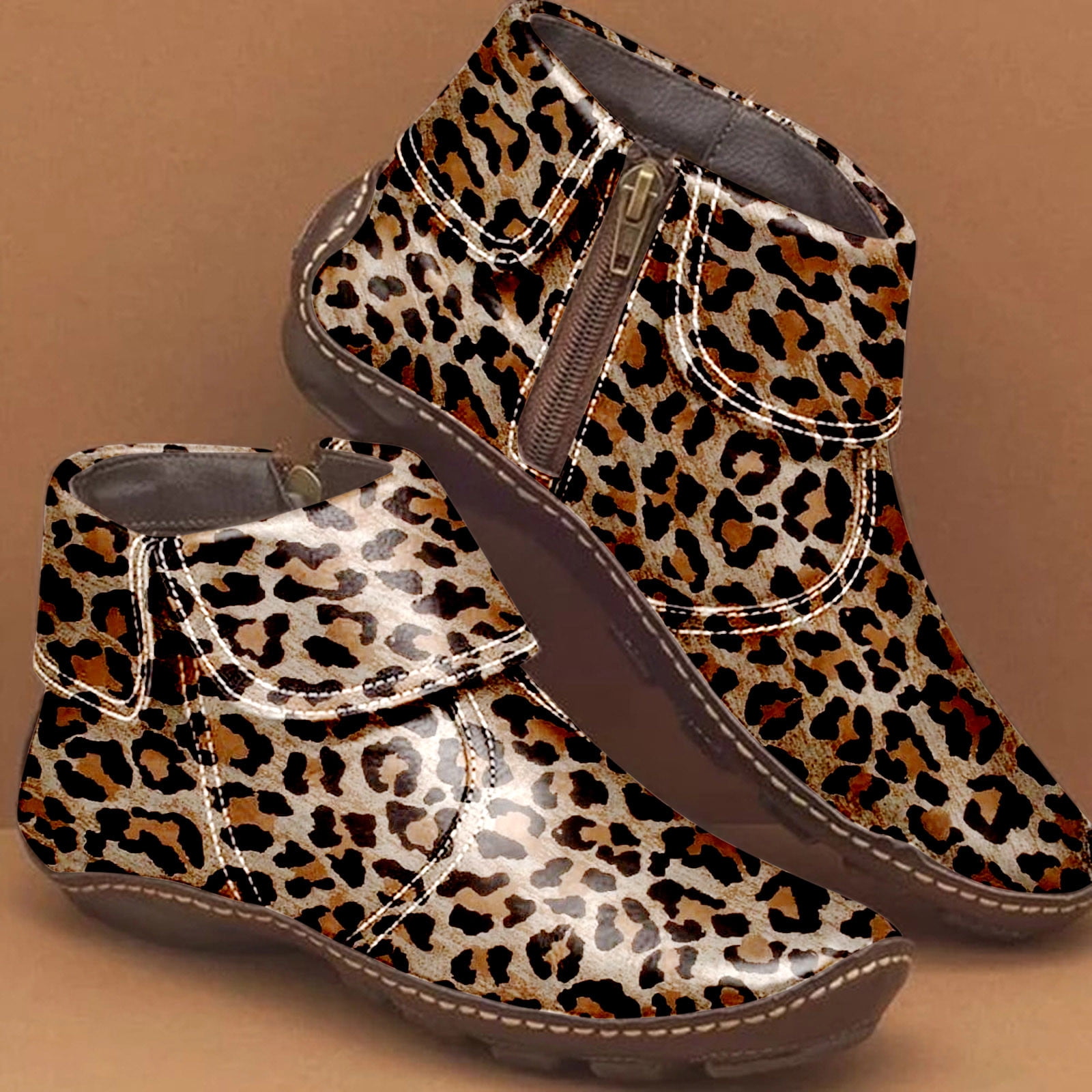 Leopard Print Ankle Boots