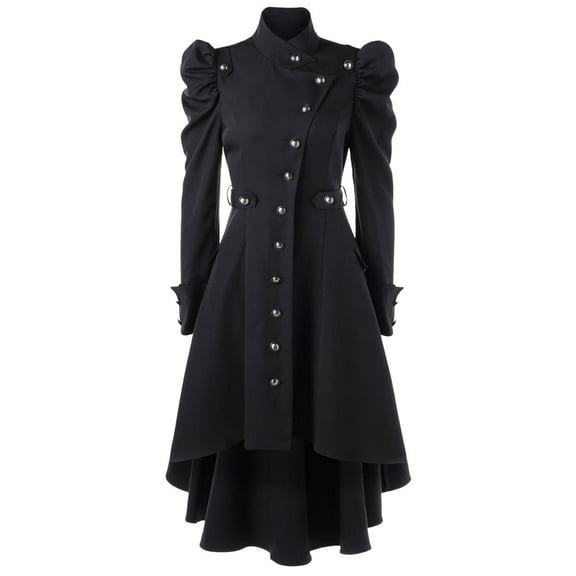 Tejiojio Clearance Womens Vintage Steampunk Long Coat Gothic Overcoat Ladies Retro Jacket