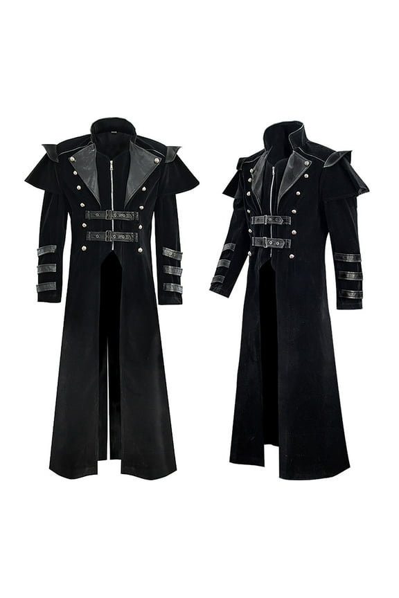 Coats Men's Fashion Coat Windbreaker Gothic Style Jacket Men's Retro Coat