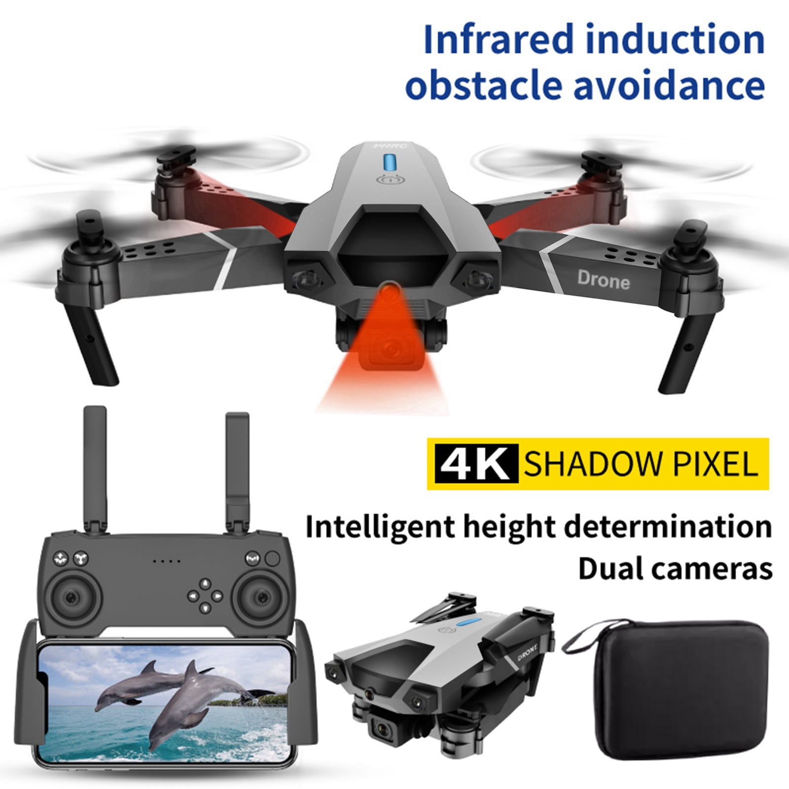 Tejiojio Drone With Dual 4K Hd Fpv Camera Remote Control Toys Gifts For ...
