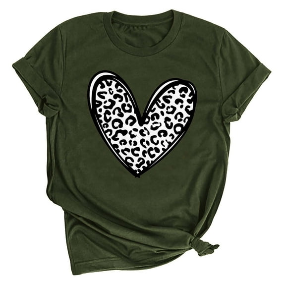 Tejiojio Essentials Short Sleeve Clearance Lady's Monther's Day Summer T-Shirt Women Printed Plus Size O-Neck Tee Tops