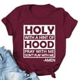 thumbnail image 1 of Tejiojio Essentials Short Sleeve Lady's Summer T-Shirt Women Casual Letters Print Shirt Tee Tops Tunic, 1 of 3