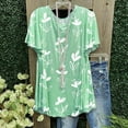 thumbnail image 1 of Tejiojio Essentials Short Sleeve Clearance Lady's Summer T-Shirt Women Ladies Casual Print Pullover O-neck Tops T-Shirt Blouse, 1 of 4