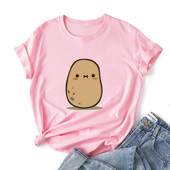 Tejiojio Essentials Short Sleeve Lady's Summer T-Shirt Women Printing Day Print Novelty Graphic Tops