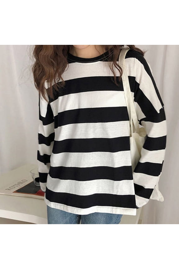 Essentials Short Sleeve Lady's Summer T-Shirt Women Girls Striped Long T Shirt Cloth Top Tee Casual Clothes