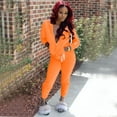thumbnail image 1 of Tejiojio Fall Clearance 2Pc Women Pure Color Suit Long Sleeve Leisure Pocket Home Sweatpants Sets, 1 of 3