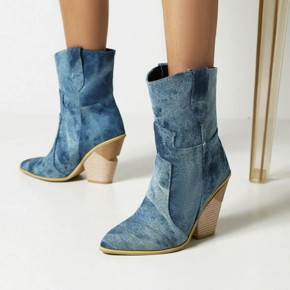 Tejiojio Fall Clearance Large Size Women's Autumn And Winter Boots Snake Print Super High Heel Sleeve Ankle Boots
