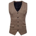 thumbnail image 1 of Tejiojio Fall Clearance Men's Autumn Winter Formal Bussiness Tuxedo Suit Waistcoat Vest Jacket Top Coat, 1 of 8