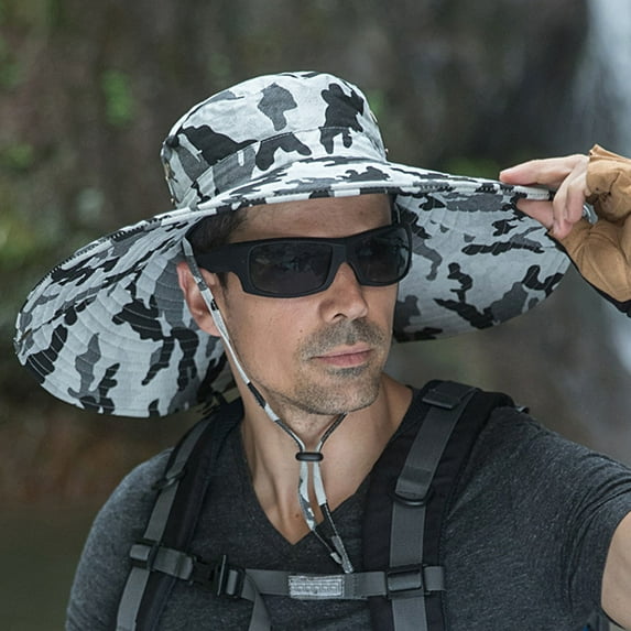 Tejiojio Fall Clearance Mens Outdoor Sun Protection Mesh Breathable Fisherman Cap Foldable Bucket Hat Beach Sun Hat for Men/Women UPF 50+ Sun Protection Hiking Camping