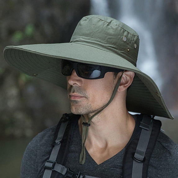 Tejiojio Fall Clearance Mens Outdoor Sun Protection Mesh Breathable Fisherman Cap Foldable Bucket Hat Beach Sun Hat for Men/Women UPF 50+ Sun Protection Hiking Camping
