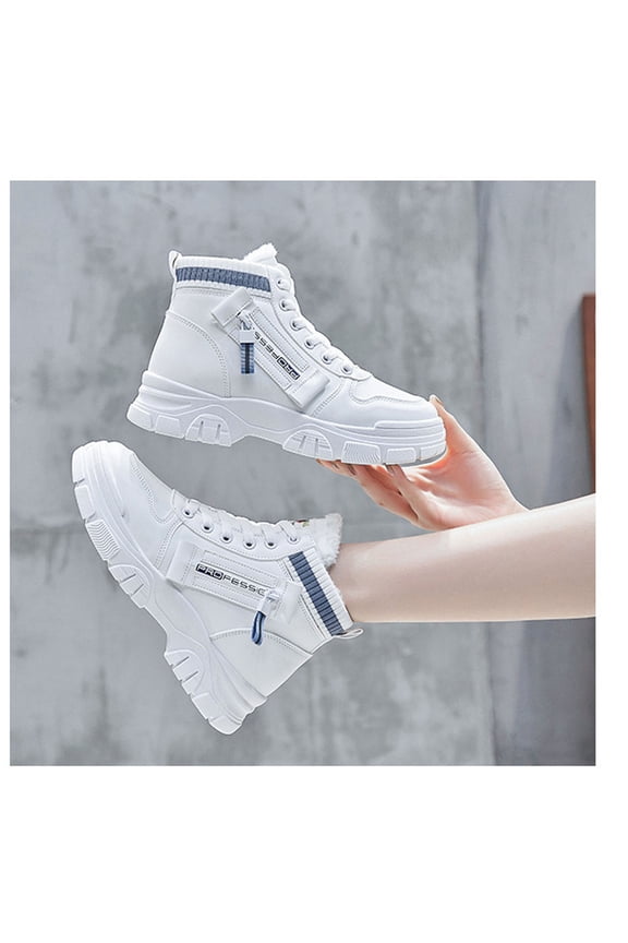 Fall Clearance Plus Fleece Boots Women Winter Warm Short Boots Thick-soled Thick Boots