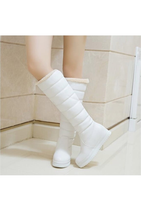 Fall Clearance Plush Warm Down Boots Thick Soled Black Cotton Boots High Boots