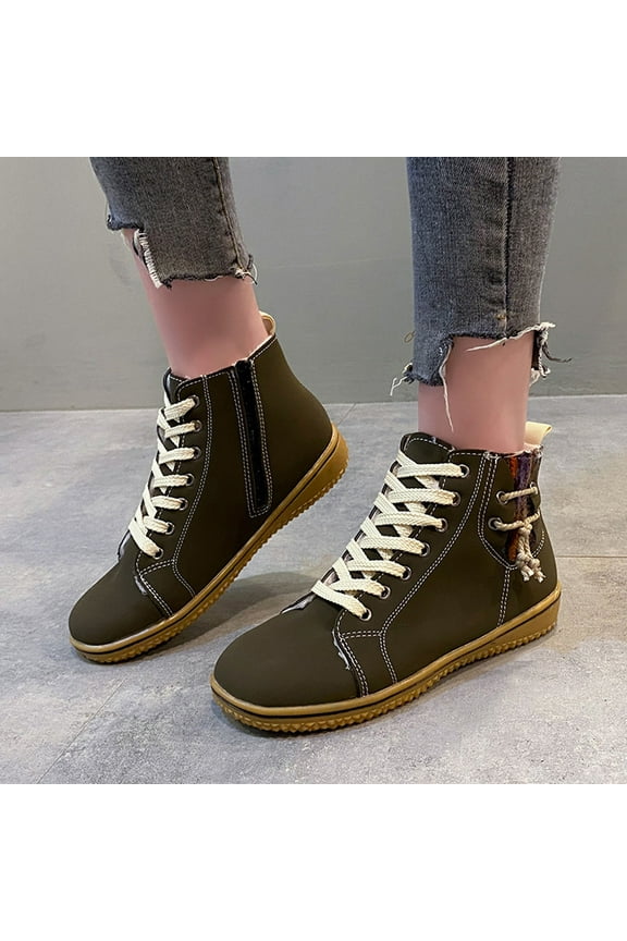 Fall Snow Boots Women's Flat-heeled Boots Winter Plus Cotton Short Boots Ladies Cotton Shoes Plus Size