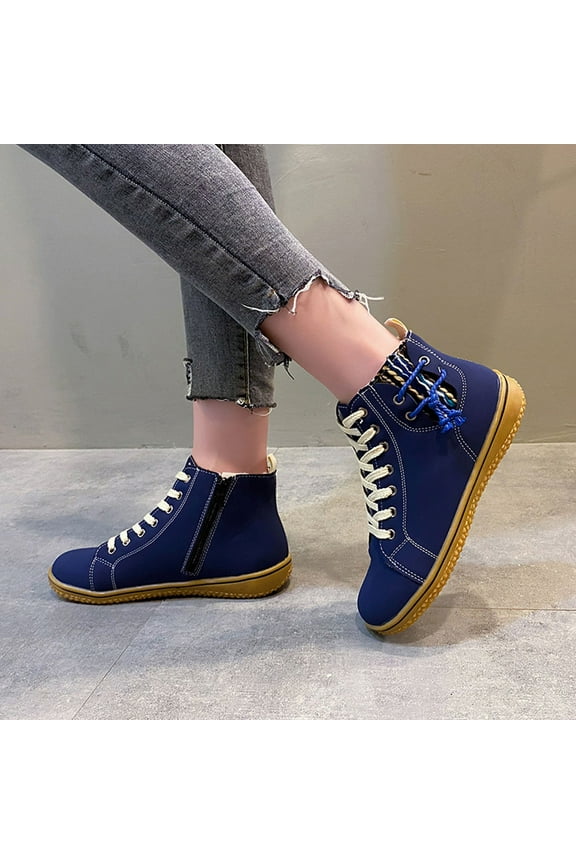 Fall Snow Boots Women's Flat-heeled Boots Winter Plus Cotton Short Boots Ladies Cotton Shoes Plus Size