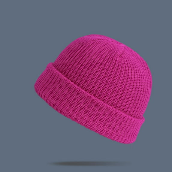 Tejiojio Fall Unisex Fashion Warm Winter Casual Knitted Hat Solid Color All-match Hat