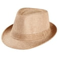 thumbnail image 1 of Tejiojio Fall Clearance Unisex Trilby Gangster Cap Beach Sun Straw Hat Band Sunhat, 1 of 2