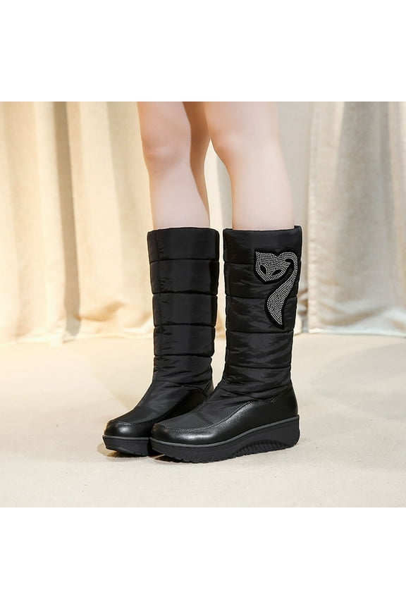 Fall Clearance Warm Thick Down Boots Women's Boots High Boots Snow Boots