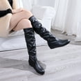 thumbnail image 1 of Tejiojio Fall Clearance Women Fashion Over-Knee Pointed Toe Solid Color Warm Flat Boots High Tops, 1 of 3