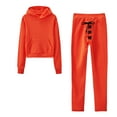 thumbnail image 1 of Tejiojio Fall Clearance Women Fashion Zipper Solid Color Sweat Shirt Top And Pant Tracksuit Sport Suit, 1 of 3