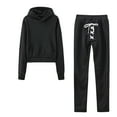thumbnail image 1 of Tejiojio Fall Clearance Women Fashion Zipper Solid Color Sweat Shirt Top And Pant Tracksuit Sport Suit, 1 of 3