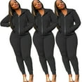 thumbnail image 1 of Tejiojio Fall Women Solid Color Leisure Time Loose Sweater Athletic Wear Long Sleeves Suit, 1 of 6