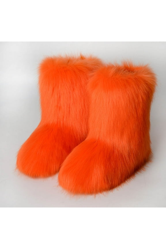 Fall Women's Fashion Color Imitation Animal Boots Plus Cashmere Boots Snow Boots